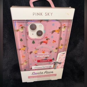 Dachshund Santa Paws MagSafe iPhone Case in Pink NEW fits iPhone 13-15